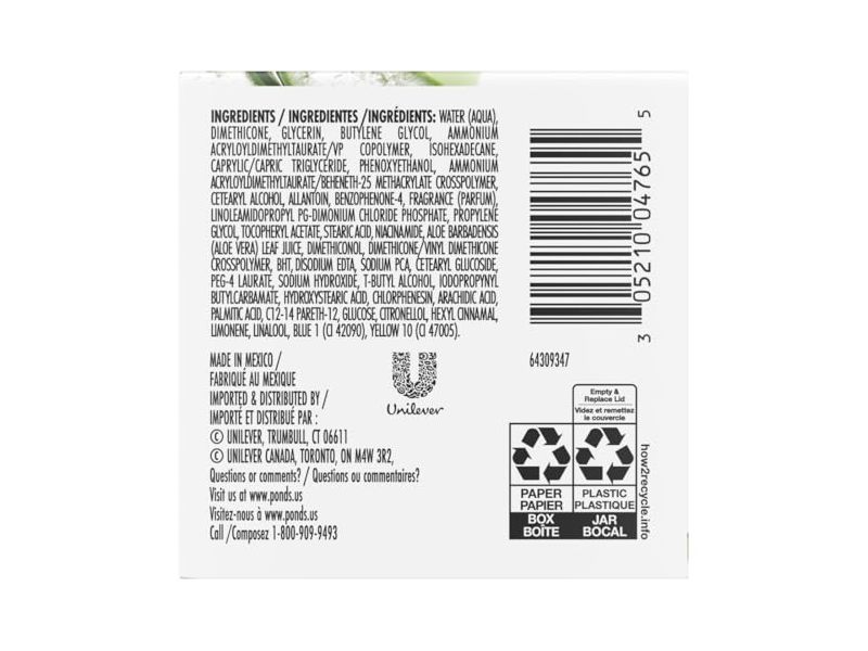 Ponds Fresh Hydration Gel Moisturizer, Aloe Extract+Vitamin B3, 3.4 oz