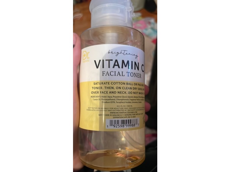 Enchanteaccessories Brightening Facial Toner, Vitamin C, 10.1 fl oz/300 mL