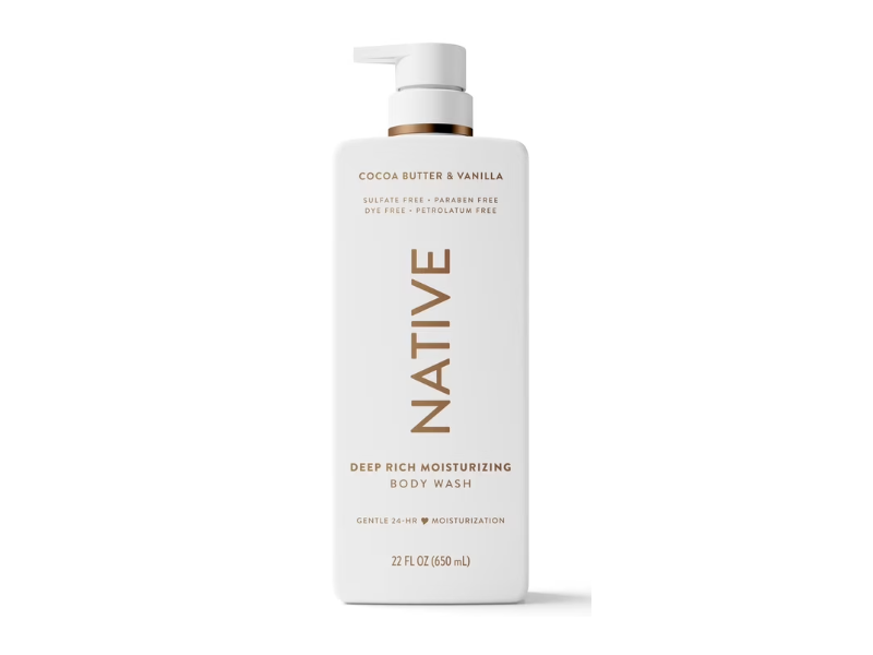 Native Deep Rich Moisturizing Body Wash, Cocoa Butter & Vanilla, 22 fl oz/650 mL