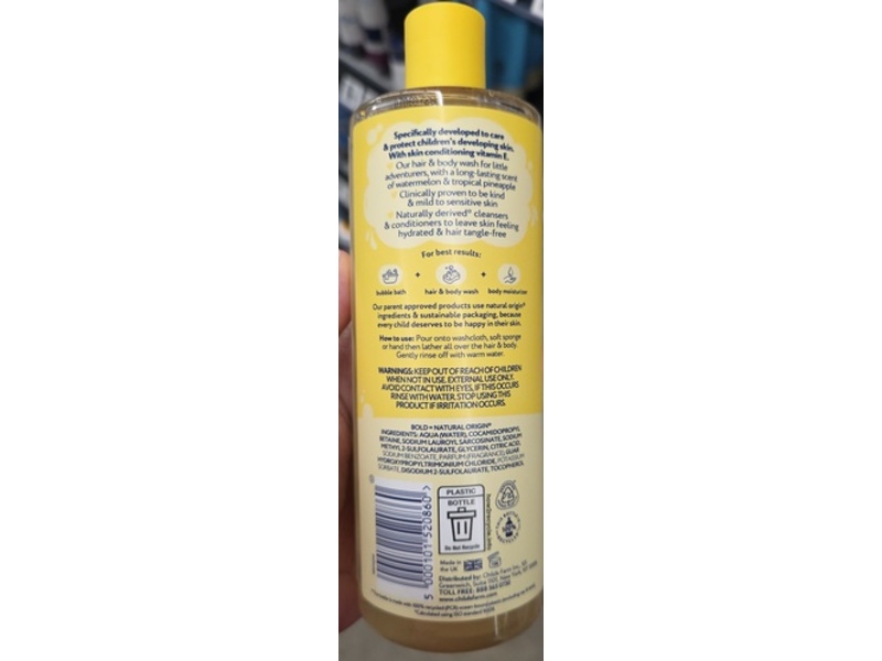 Childs Farm Hair & Body Wash, Watermelon & Pineapple, 16.9 fl oz/500 mL