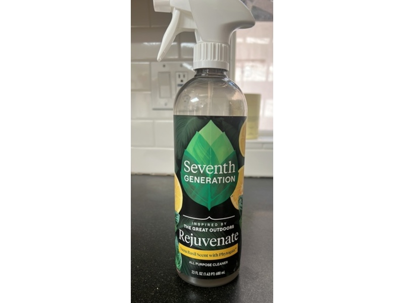 Seventh Generation Rejuvenate All Purpose Cleaner, Yuzu Basil Scent, 23 fl oz/680 mL, Pack Of 4