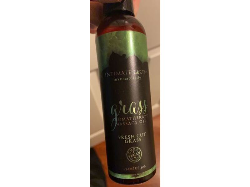 Intimate Earth Grass Aromatherapy Massage Oil, Fresh Cut Grass, 4 oz/120 mL