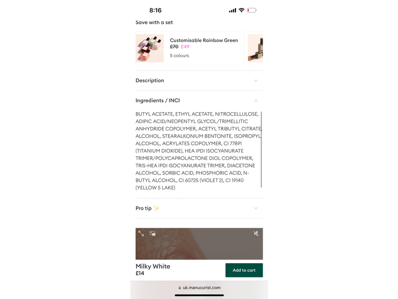 Manucurist Paris Quick Dry Intense Color Green Nail Polish, Milky White