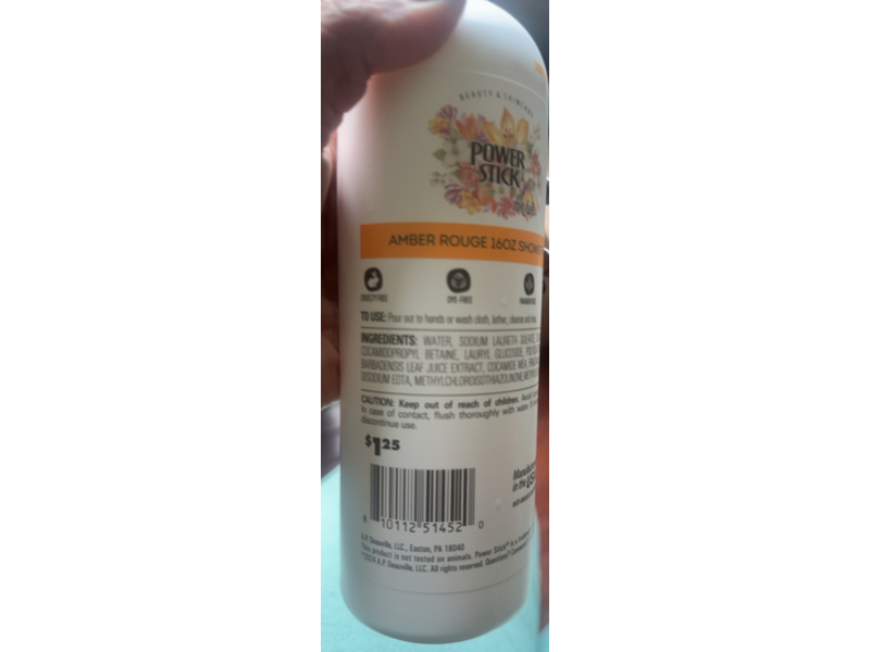Powerstick Shower Gel, Amber Rouge, 16 fl oz/473 mL