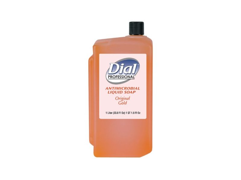 Dial Antibacterial Liquid Hand Soap, 33.8 fl oz/1 L, Pack Of 8