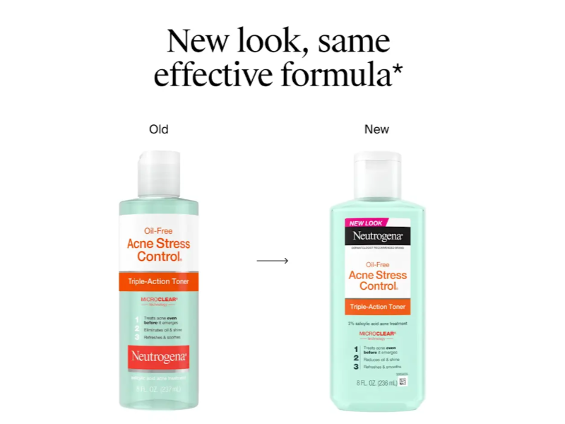 Neutrogena Oil-Free Acne Stress Control Triple-Action Toner, 8 fl oz/237 mL