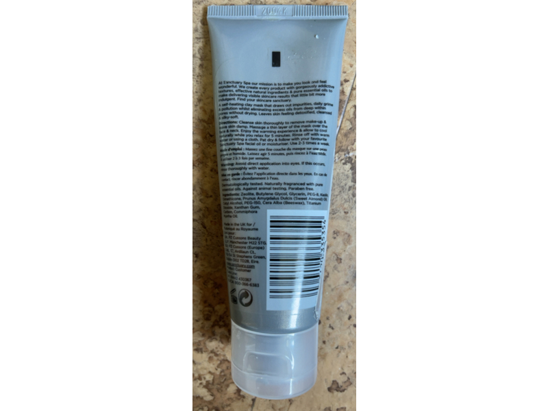 Sanctuary Spa 5 Minute Thermal Charcoal Detox Mask, 2.53 fl oz/75 mL