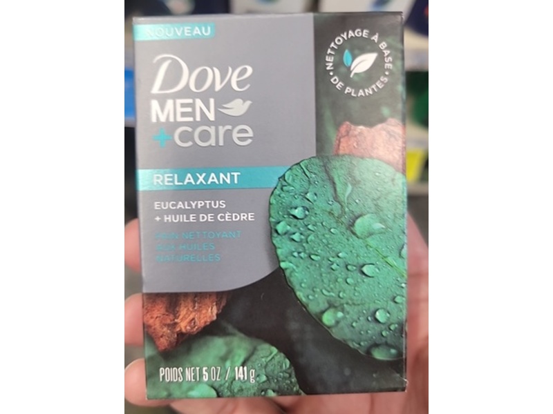 Dove Men + Care Cleansing Bar, Eucalyptus + Cedar Oil, 5 oz/140 g, Pack Of 4