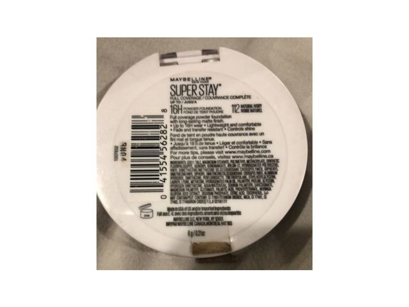 Maybelline New York Super Stay Full Coverage Powder Foundation, Natural Ivory, 0.21 oz/6 g