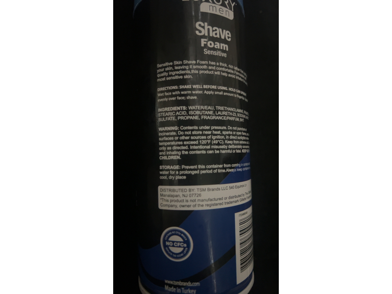 Luxury Men Sensitive Shave Foam, 12 oz/340g