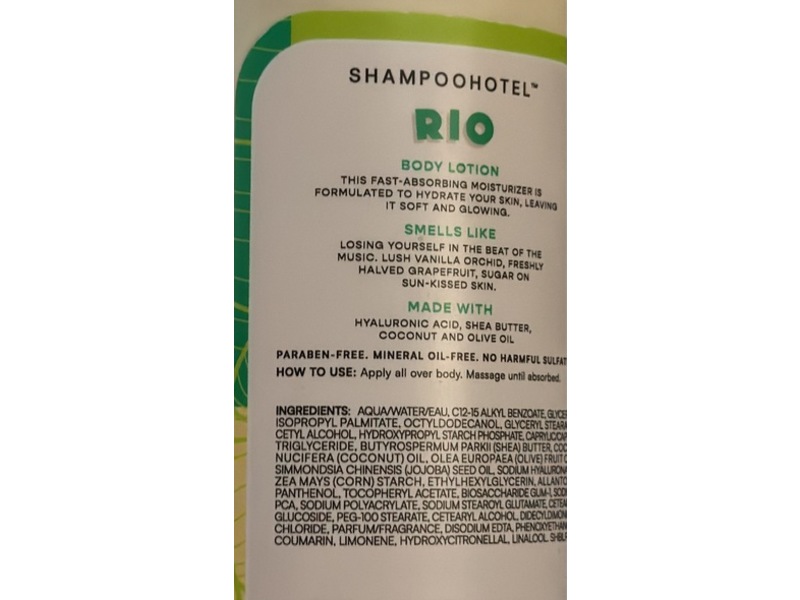 Shampoohotel Rio Body Lotion, Vanilla Orchid, Coconut & Sandalwood, 13.5 fl oz/400 mL