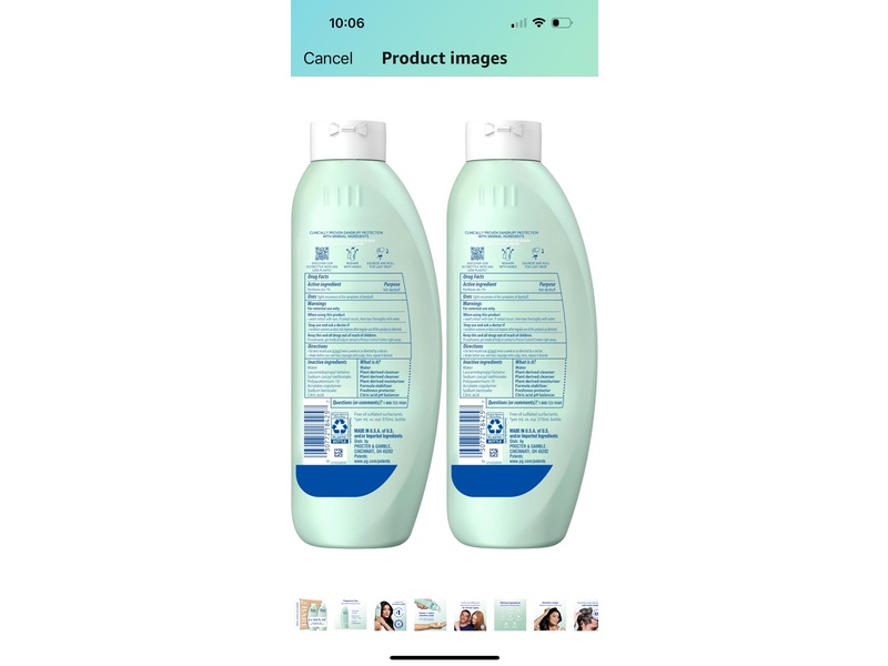 Head & Shoulders Bare Minimal Ingredients Dandruff Shampoo, 13.5 fl oz/400 mL, 2 Pack