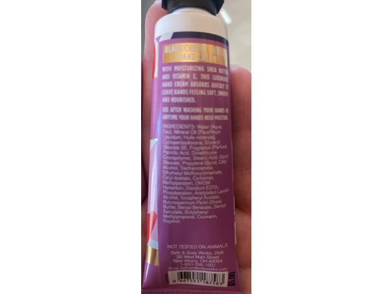 Bath & Body Works Black Cherry Merlot Hand Cream, Shea Butter , 1 fl oz/29 mL
