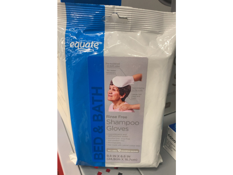 Equate Rinse Free Shampoo Gloves, 12 Count