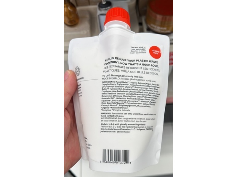 Josie Maran Whipped Argan Oil Body Butter Refill, Always Nude, 13.5 fl oz/400 mL