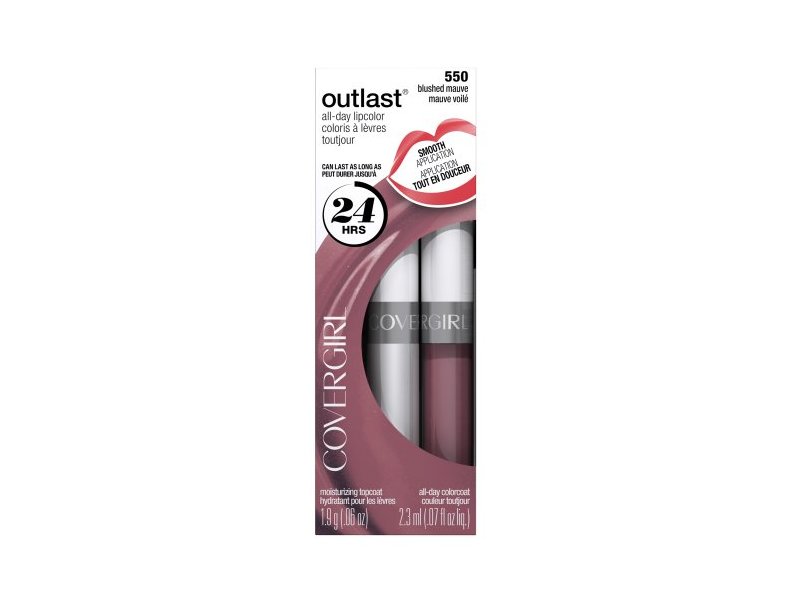 CoverGirl Outlast Lipcolor & Topcoat Duo, Blushed Mauve 550 0.06 fl oz/19 g,