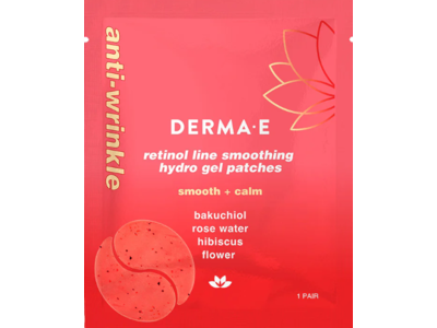Derma E Retinol Line Smoothing Hydro Gel Patches, Bakuchiol + Rose Water + Hibiscus Flower, 1 Pair
