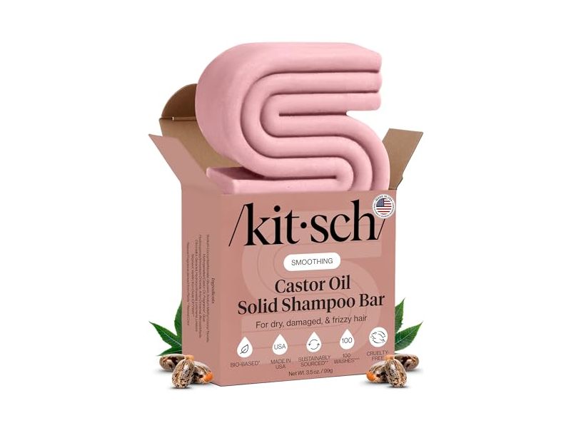 Kit.sch Solid Shampoo Bar, Castor Oil, 3.5 oz/99 g