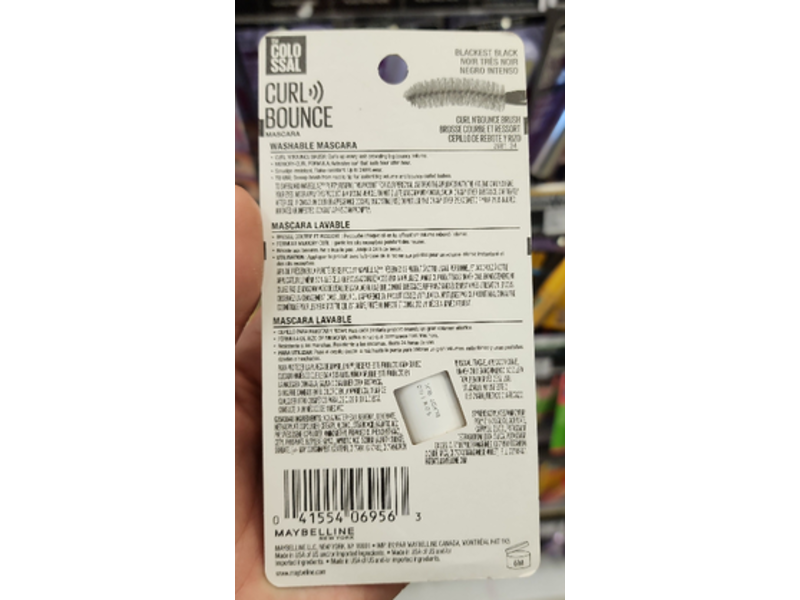 Maybelline New York The Colossal Curl Bounce Mascara, 350 Blackest Black, 0.33 fl oz