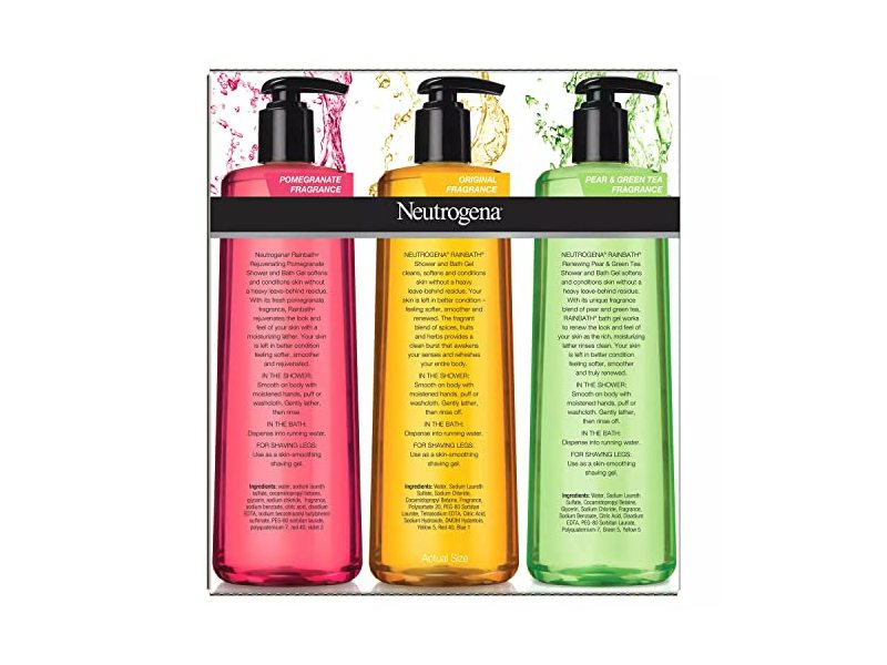 Neutrogena Rainbath Variety Pack,Pomegranate, Pear & Green Tea, 16 oz, 3 Pack