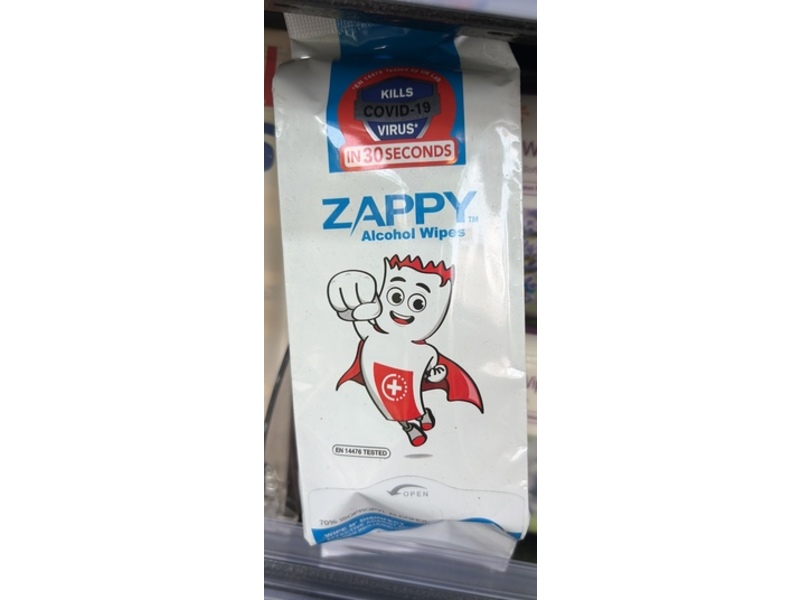 Zappy Alcohol Wipes, 10 Count