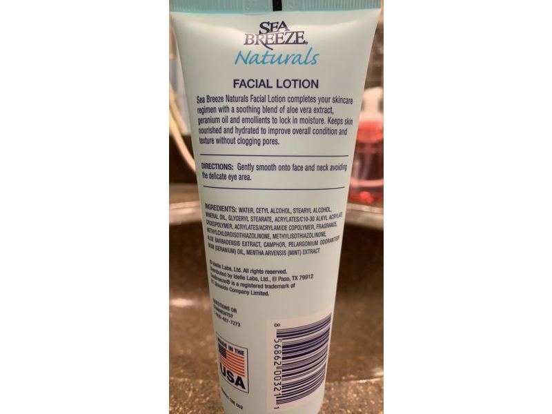 Sea Breeze Naturals Facial Lotion, 6 fl oz/177 mL