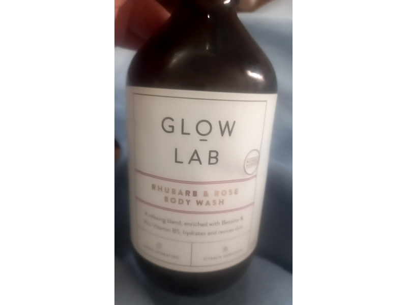 Glow Lab Body Wash, Rhubarb & Rose, 13.52 fl oz/400 mL