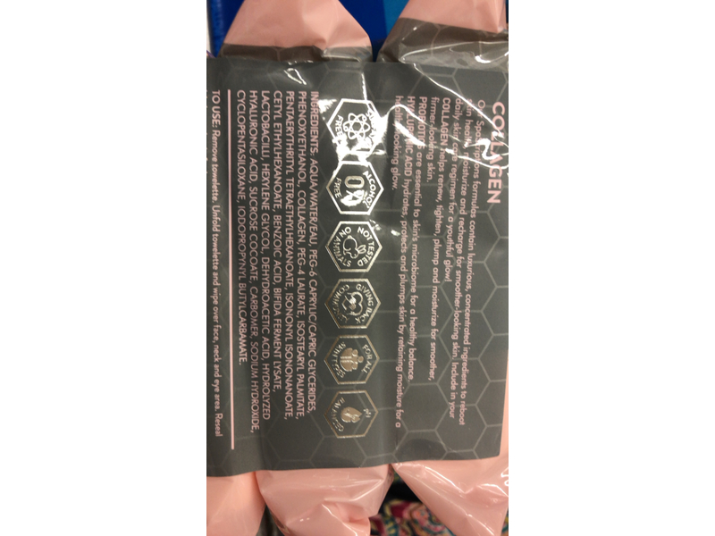 SAPScriptions Collagen Facial Cleansing Wipes, 30 Count