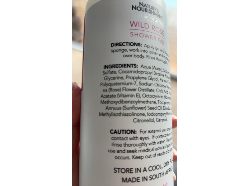 Nature's Nourishment Hydrating Shower Gel, Wild Rose, 33.8 fl oz/1 L