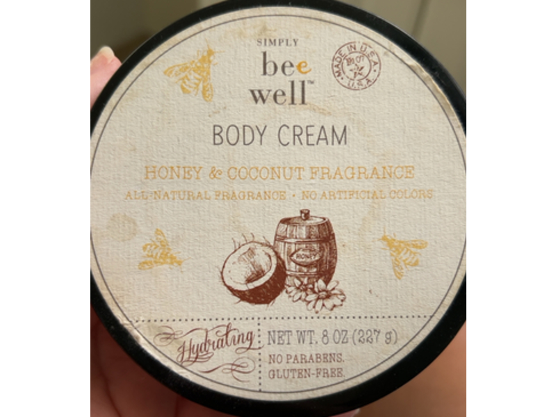 Simply Be Well Body Cream, Honey & Coconut, 8 oz/227 g