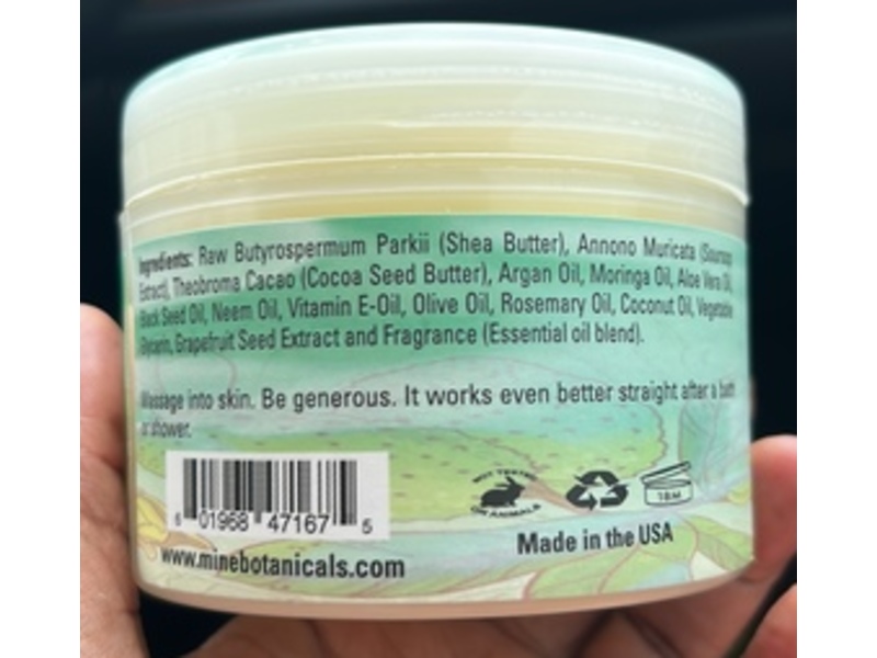 Mine Botanicals Whipped Shea Butter, Soursop, 8 oz