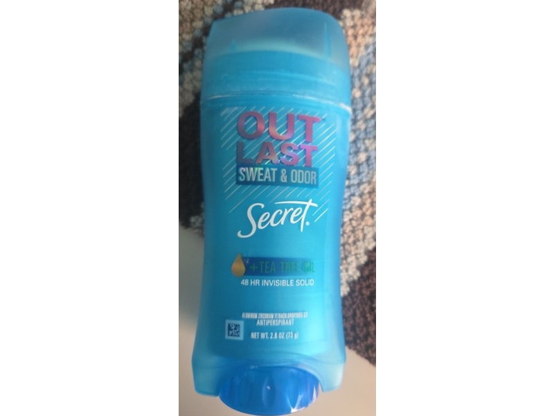 Secret Sweat & Odor Antiperspirant, Tea Tree Oil, 2.6 oz/73 g