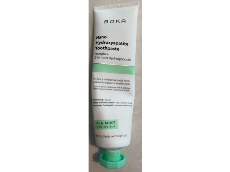 Boka Nano Hydroxyapatite Whitening Toothpaste, Ela Mint,4 oz/113 g
