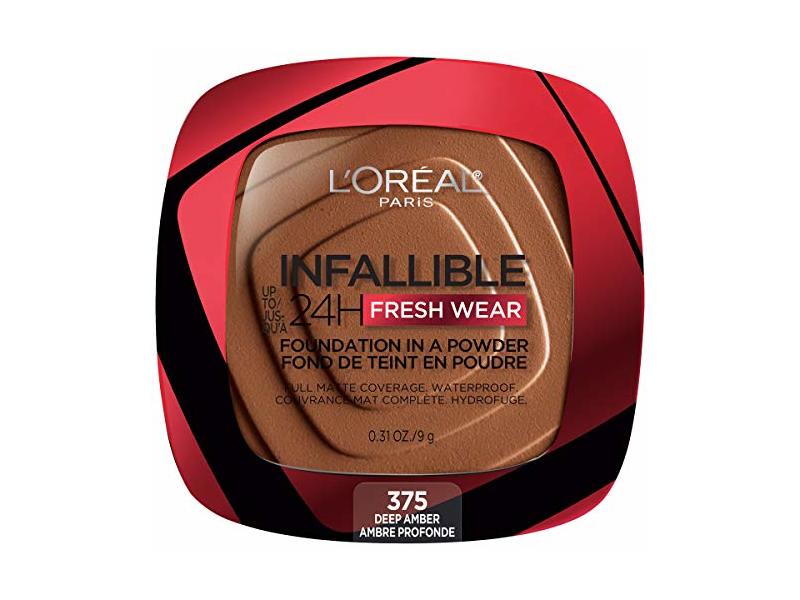 L'Oreal Paris Infallible Fresh Wear Powder Foundation, Deep Amber, 0.31 oz/9 g