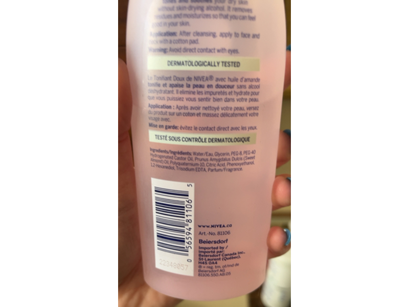 Nivea Gentle Toner, Almond Oil, 6.8 fl oz/200 mL