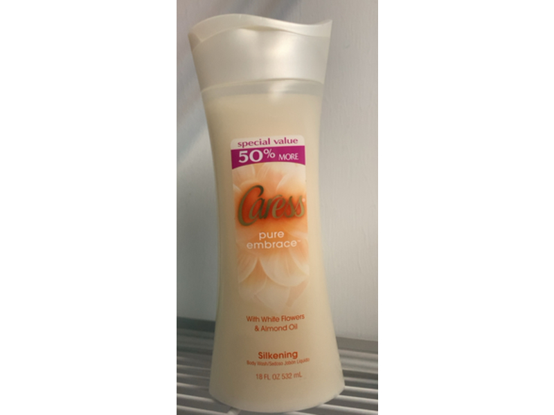 Caress Pure Embrace Silkening Body Wash, White Flowers & Almond Oil, 18 fl oz/532 mL