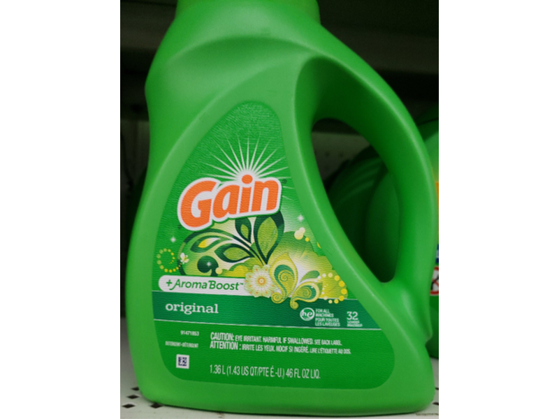 Gain +Aroma Boost Liquid Laundry Detergent, Original, 32 Loads, 46 fl oz (1.36 L)