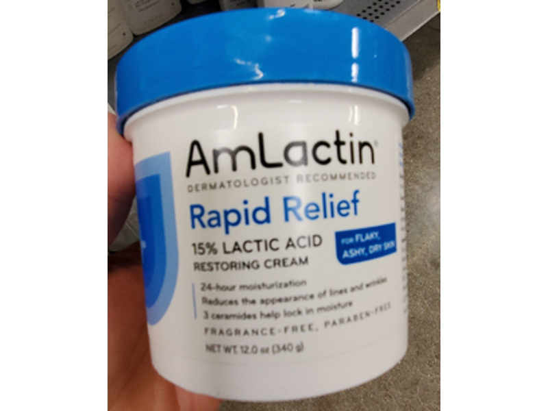 AmLactin Rapid Relief Restoring Cream, Lactic Acid, 12 oz/340 g