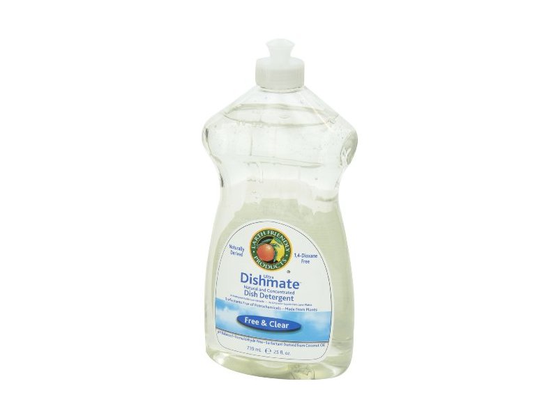 Earth Friendly ECOS Dishmate Dish Liquid, Free & Clear, 25 fl oz (Pack of 2)