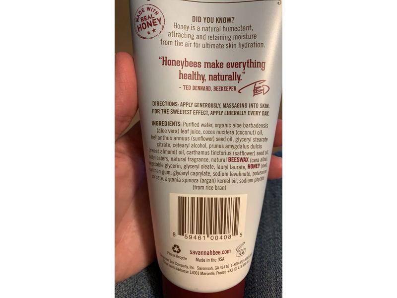 Savannah Bee Honey Body Lotion, Lemongrass Spearmint, 8 fl oz/236 mL