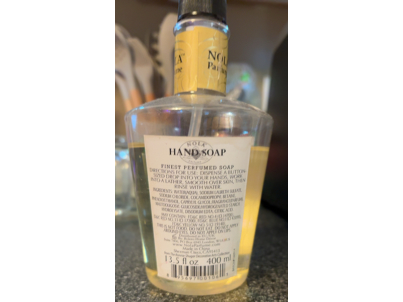 Nola Lola Finest Perfumed Hand Soap, Honey Almond, 13.5 fl oz/400 mL