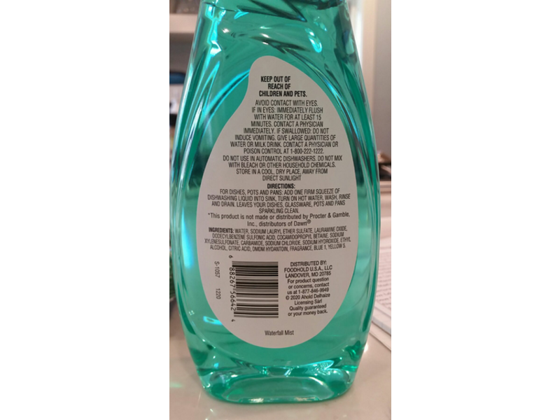 Ahold Ultra Concentrated Dish Liquid, Waterfall Mist Scent, 19.4 fl oz/573 ml