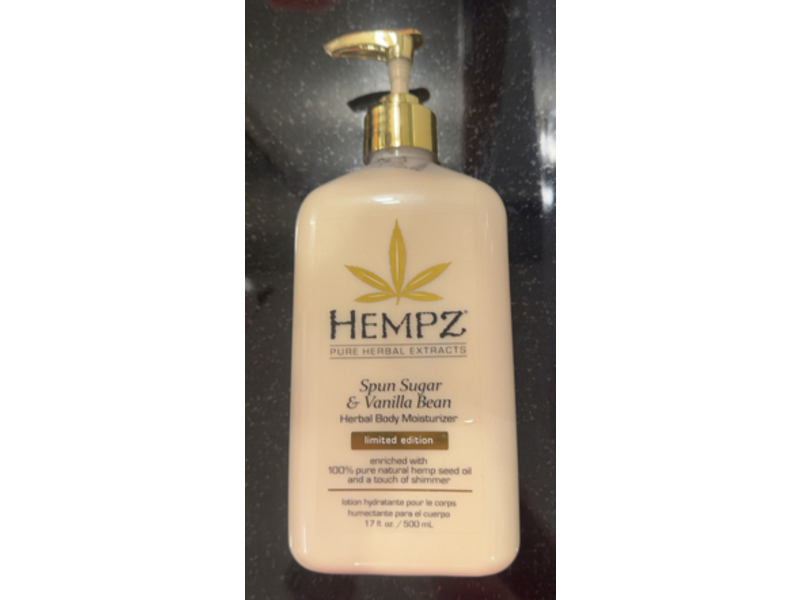 Hempz Herbal Body Moisturizer, Spun Sugar & Vanilla Bean, 17 fl oz/500mL