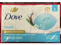 Dove Reset Beauty Bar, Tropical Coconut & Lime Scent, 3.75 oz/106 g, Pack Of 4 - thumbnail 2