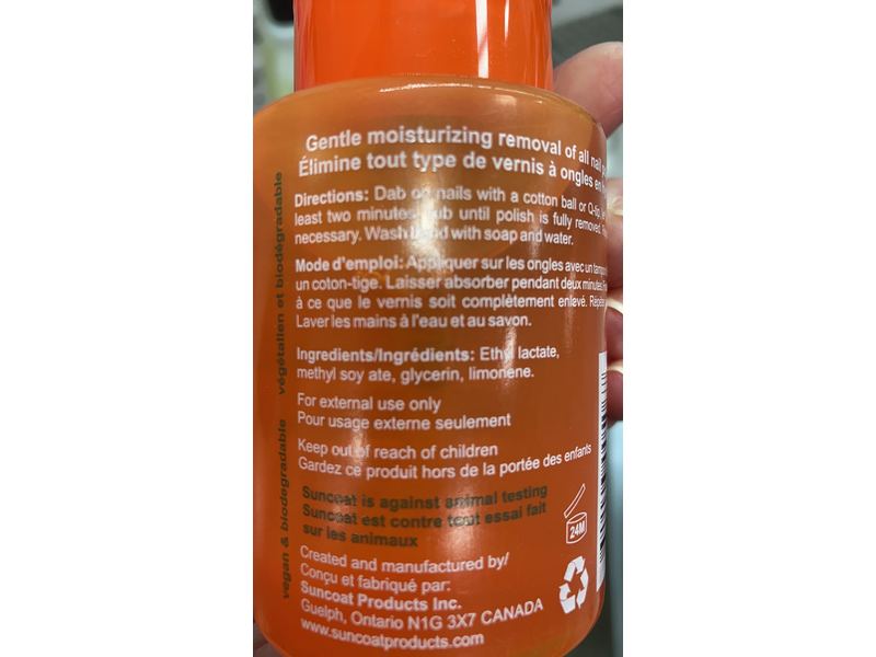 Suncoat Nail Polish Remover, Plant-Based, 5 fl oz/150 ml