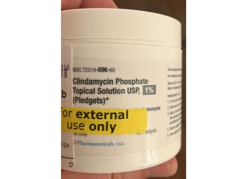 Clindamycin Phosphate Topical Solution USP, 1% Pledgets, TriRx Pharmaceuticals (RX)