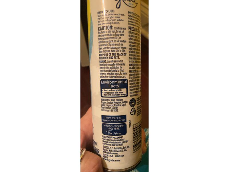 Glade Air Freshener Spray, Aqua Waves, 8 oz/227 g, Pack Of 2