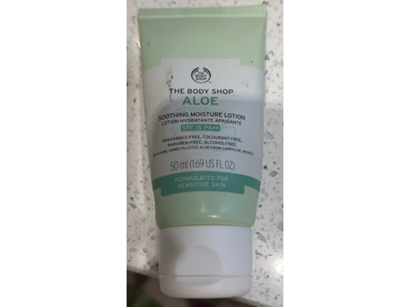 The Body Shop Aloe Soothing Moisture Lotion, SPF 15, 1.69 fl oz/50 mL
