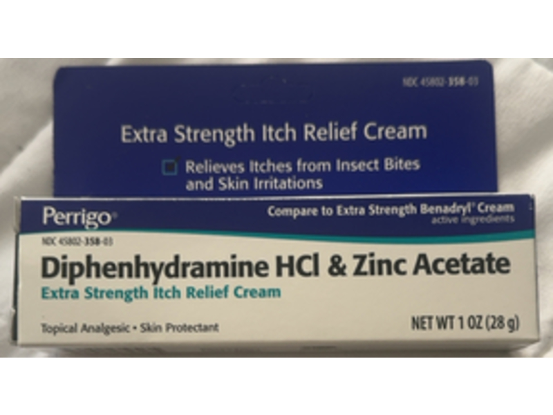Pearigo Dihenhydramine HCI & Zinc Acetate Extra Strength Itch Relief Cream, 1 oz/28 g