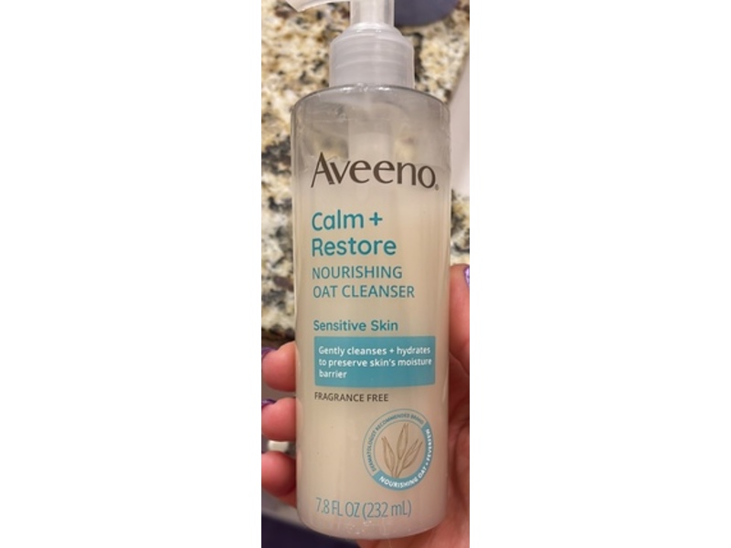 Aveeno Calm + Restore Nourishing Oat Cleanser, Sensitive Skin, 7.8 fl oz/232 mL